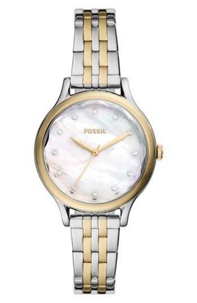 Fossil Laney Two-Tone Bracelet Watch, 34mm in Two Tone at Nordstrom Rack