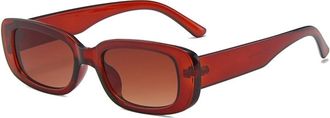 Generic Fashion Square Small Frame Men And Womens Sunglasses Outdoor Polarized Commuting Sports Beach Vacation(Red)