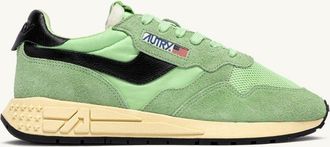 Autry REELWIND LOW SNEAKERS IN PISTACHIO AND BLACK NYLON AND SUEDE