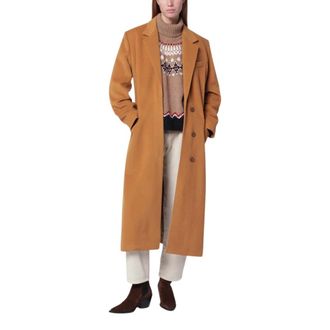 Isabel Marant Isabel Marant, Single-Breasted Coats, female, Brown, Size: XS Brown Double-Breasted Coat