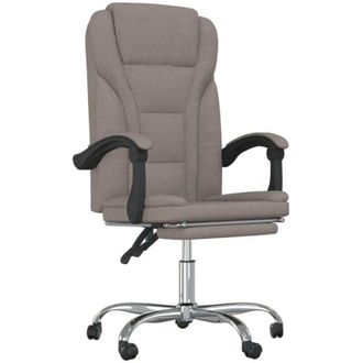 vidaXL Silla De Oficina Reclinable De Tela Gris Taup&eacute; Vidaxl