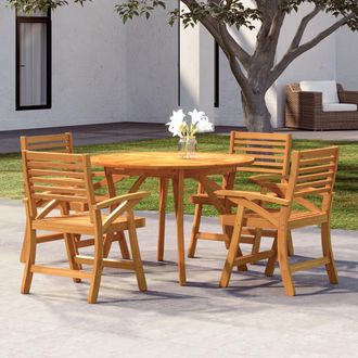 vidaXL Vidaxl Set Da Pranzo Per Giardino 5 Pz In Legno Massello Di Acacia