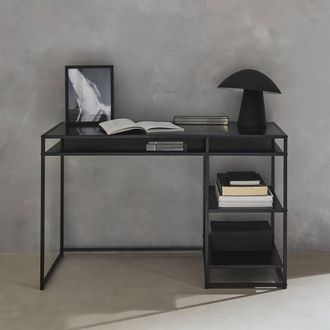Sweeek 2-shelf Desk In Black Metal