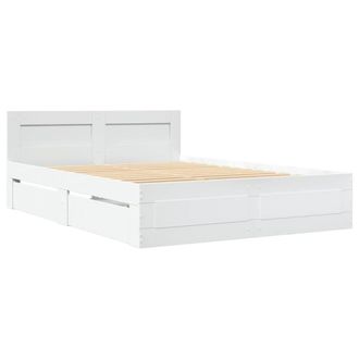 Berkfield Home Durable Bed Frame with Headboard without Mattress White 120x200 cm | Size: Small Double