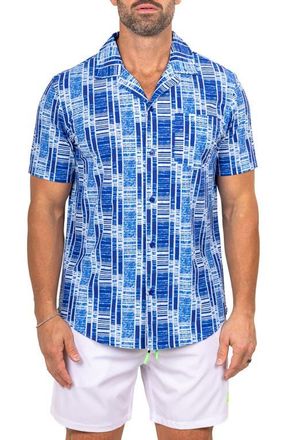 Maceoo Marthy Blue Camp Shirt at Nordstrom, Size 4