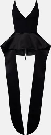 Maticevski Top Frame in raso con peplum