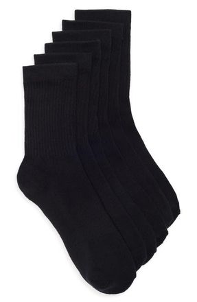 Nordstrom Everyday 3-Pack Demi Crew Socks in Black at Nordstrom, Size 9
