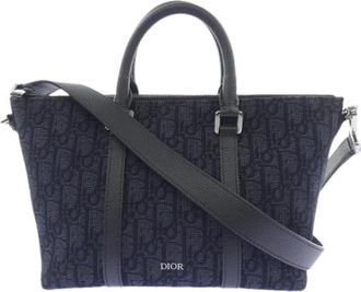 Dior Pre-owned Weekender 25 Oblique Jacquard Bag - unisex - Vintage Shopper - Zwart - ONE Size - Tweed - Vintage