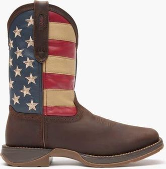 Durango Patriotic Pull On Western Flag Boot in Brown And Union Flag at Nordstrom, Size 11.5
