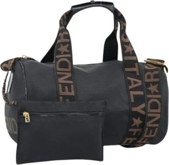 Fendi Pre-owned Vintage Canvas Weekend Bag - Dames - Vintage Weekendtas - Bruin - ONE Size - Leer - Vintage