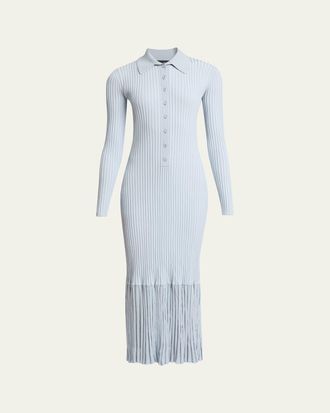 Proenza Schouler Luiza Rib-Knit Long-Sleeve Dress