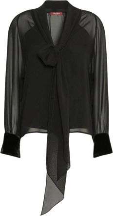 Max Mara Msezattera Blouse - Dames - Blouses - Zwart - M - Polyester - Overhemden