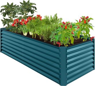 Best Choice Products 8x4x2ft Outdoor Metal Raised Garden Bed for Vegetables Flowers Herbs