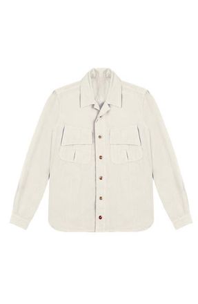 Fortela Meckongt Cotton Overshirt in Off White at Nordstrom, Size Xx-Large