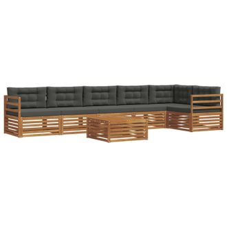 vidaXL Conjunto De Sof&aacute;s De Exterior 7 Pcs Natural Y Antracita Vidaxl
