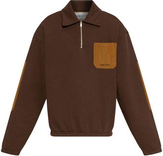 Alexander McQueen Felpa con taschino a contrasto - Marrone