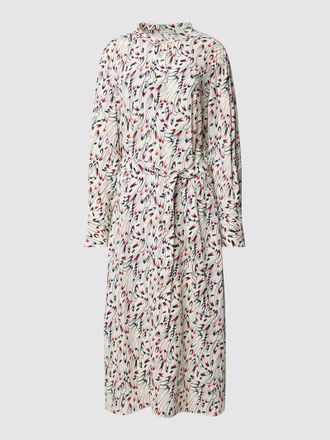 Tommy Hilfiger Blusenkleid mit Allover-Muster in Ecru, Gr&ouml;&szlig;e 38