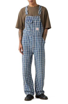 Levi's Loose Check Print Cotton Denim Overalls in Summer Check Overall at Nordstrom, Size Xx-Large