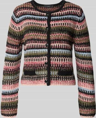 Oui Strickjacke mit Rundhalsausschnitt in Rosa, Gr&ouml;&szlig;e 34