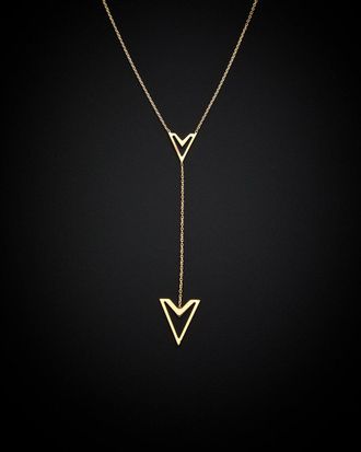 Italian Gold, Inc Au Naturale 14K Italian Gold V Drop Necklace