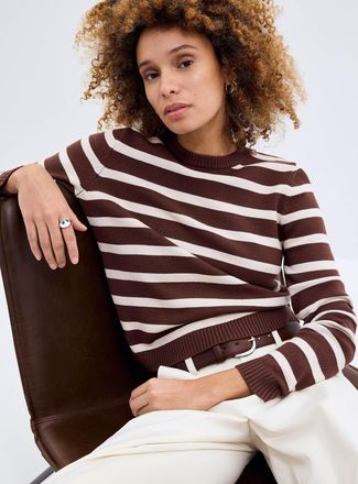 Contemporaine Womens Contrasting trim striped sweater