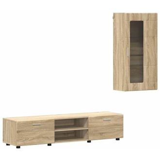 vidaXL TV Cabinet Set with Drawer with Door Sonoma Oak Engineered Wood vidaXL