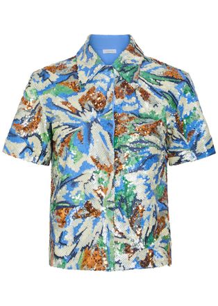 Paco Rabanne Haut Sequin-embellished Shirt - Multicoloured - 34 (UK6 / XS)