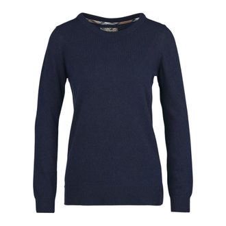 Barbour Pendle Crew Gebreid - Lkn 1075 Blu - Dames - Ronde hals truien - Blauw - XS - Katoen - Truien & Vesten