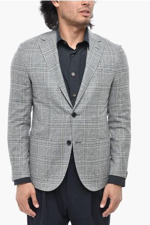 Corneliani Unlined Silk-Blend District Check Blazer GATE size 48
