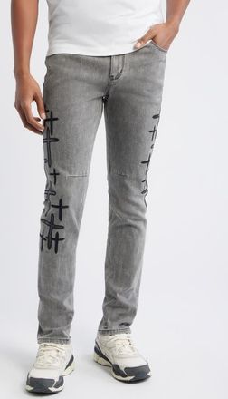 Rta Bryant Clouded Mist Cross Skinny Jeans in Clouded Mist Cross Patch at Nordstrom, Size 38