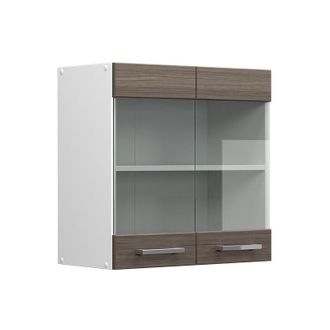 Vicco Mueble Alto Universal R-line, Gris, 60 Cm Con Puertas De Cristal