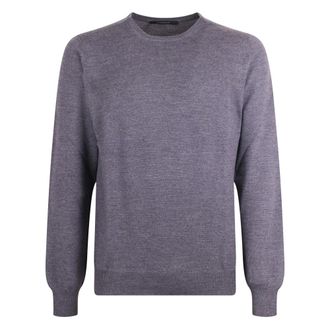 Tagliatore Round-neck Knitwear, male, Gray, Size: 2XL Tagliatore Sweaters