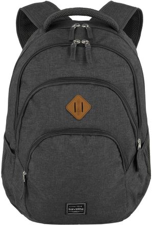 Travelite Laptoprucksack TRAVELITE BASICS Melange, Gr. B/H/T: 31cm x 45cm x 16cm, grau (anthrazit), Polyester, unifarben, Basic, Rucks&auml;cke Laptoprucksack, Freiz