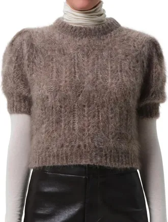Citizens Of Humanity Odette Puff Sleeve Sweater In Mushroom