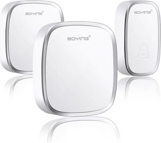 OEM Timbre Inal&aacute;mbrico Impermeable Para Exteriores Con Alcance De 300 M, 2 Transmisores Y 1 Receptor, Kit De Timbre Inal&aacute;mbrico Con Luz Led Intermitente