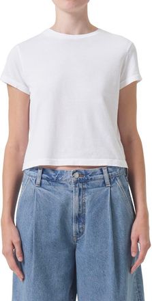 A Gold E Adine Shrunken Supima Cotton T-Shirt in White at Nordstrom, Size X-Small