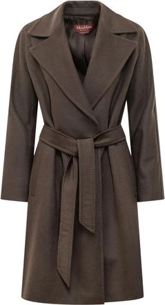 Max Mara Dravenna Jas - Dames - Jas met riem - Bruin - M - Wol - Jassen