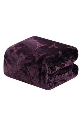 Luxury Home Contemporary Embossed Eiffel Tower Throw Blanket in Plum at Nordstrom Rack
