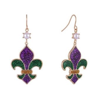 Hallmark Fleur De Lis Earrings for Mardi Gras in Purple at Nordstrom