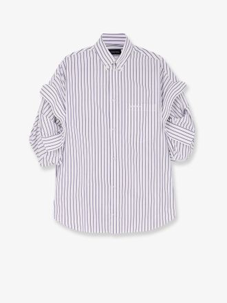 Balenciaga Camicia Tucked Sleeve in cotone a righe - BALENCIAGA - gender_Woman