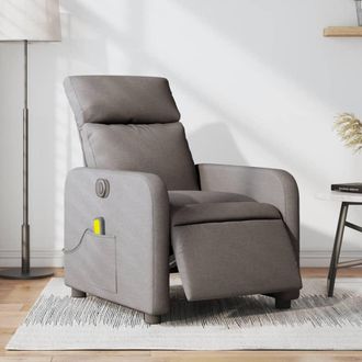 vidaXL Vidaxl - Sill&oacute;n Reclinable De Masaje El&eacute;ctrico Tela Gris Taupe