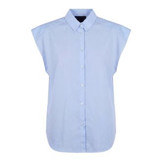 Souvenir Shirts, female, Blue, Size: XS Camicia con spalle strutturate