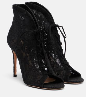 Gianvito Rossi Salones de encaje con ante