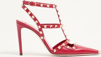 Valentino Garavani D&eacute;collet&eacute; Rockstud In Capretto 100Mm Donna ROSSO 35.5