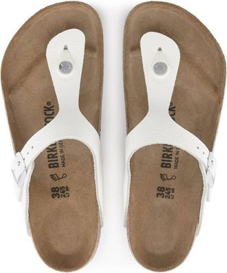 Birkenstock Womens Gizeh Leather Sandal In White