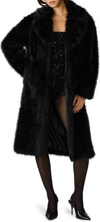 Steve Madden Larkin Faux Fur Coat in Black at Nordstrom Rack, Size Large