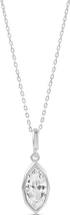 SHYMI Victorian Style Marquise Pendant Necklace in Silver at Nordstrom