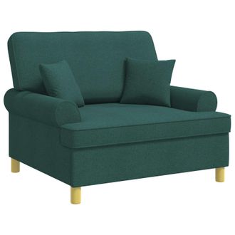 vidaXL Sill&oacute;n Con Cojines Verde Oscuro Tela Vidaxl