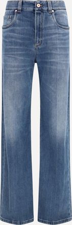 Brunello Cucinelli Pantaloni in denim di cotone Woman 38