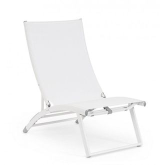 Konte Design Lote de 2 sillones reclinables de textileno blanco y aluminio